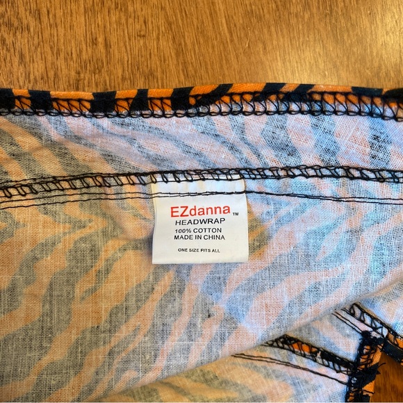 Head Wrap, Do Rag - Black Orange Harley Davidson Colors - Picture 2 of 3